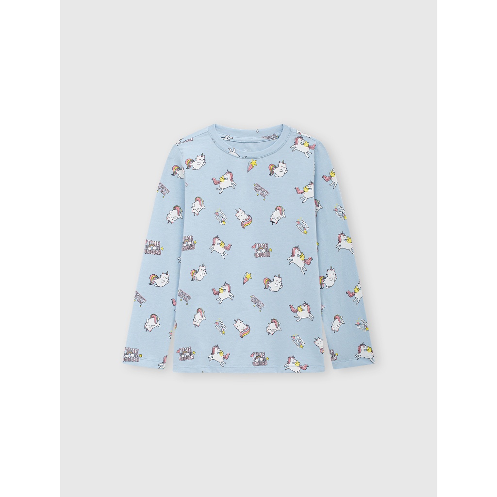 Áo body bé gái CANIFA chất liệu cotton dáng ôm dài tay in họa tiết 1IT23W001