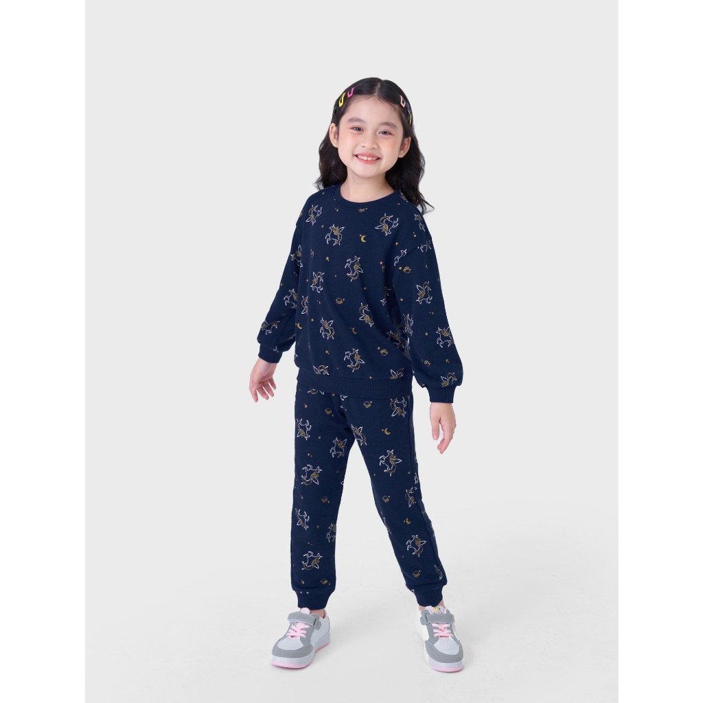 Áo nỉ bé gái CANIFA chất liệu cotton in hoạ tiết 1TW23W012