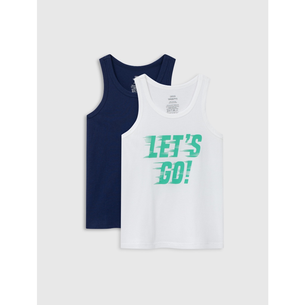 Combo2 áo ba lỗ bé trai CANIFA có hình in chất liệu cotton pha 2LA23S002