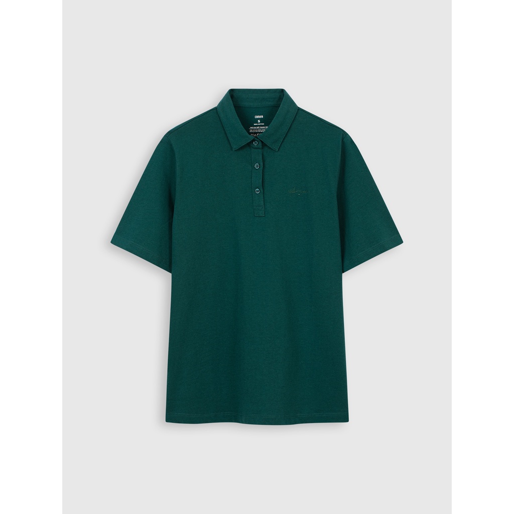 Áo polo nữ CANIFA 100% cotton cộc tay cổ bẻ thêu chữ thời trang nhiều màu trắng xanh đỏ - 6TP21S002