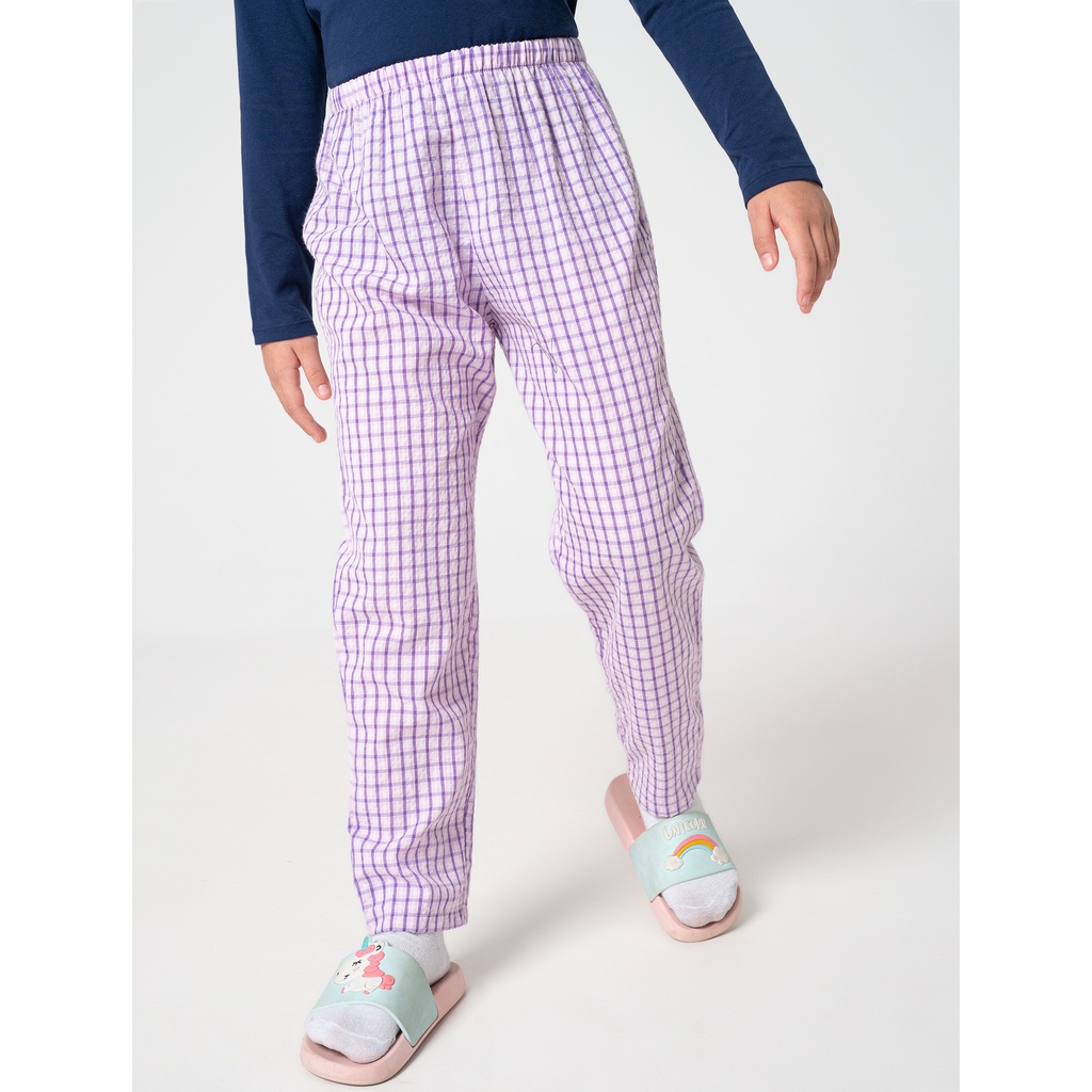 Quần mặc nhà bé gái CANIFA họa tiết kẻ 1LB22W001