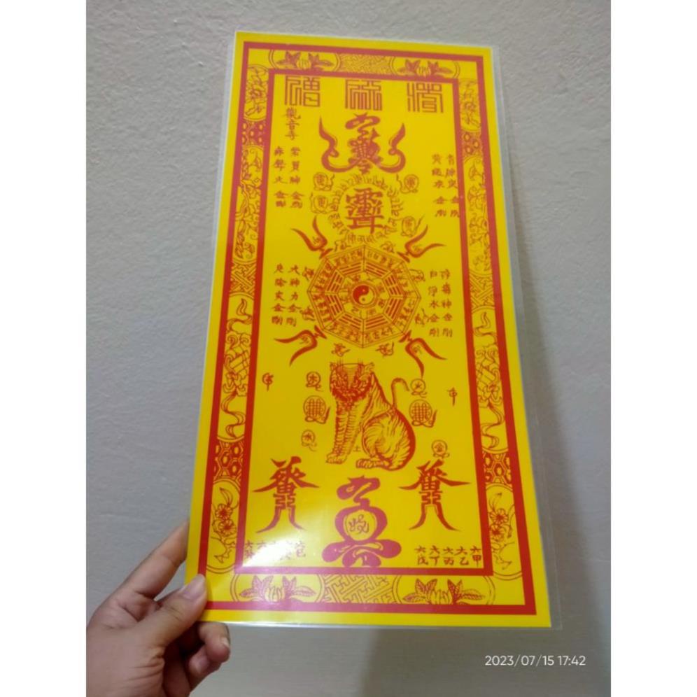 ĐÃ TRÌ CHÚ, Tờ Phù chính Trấn Trạch ép plastic