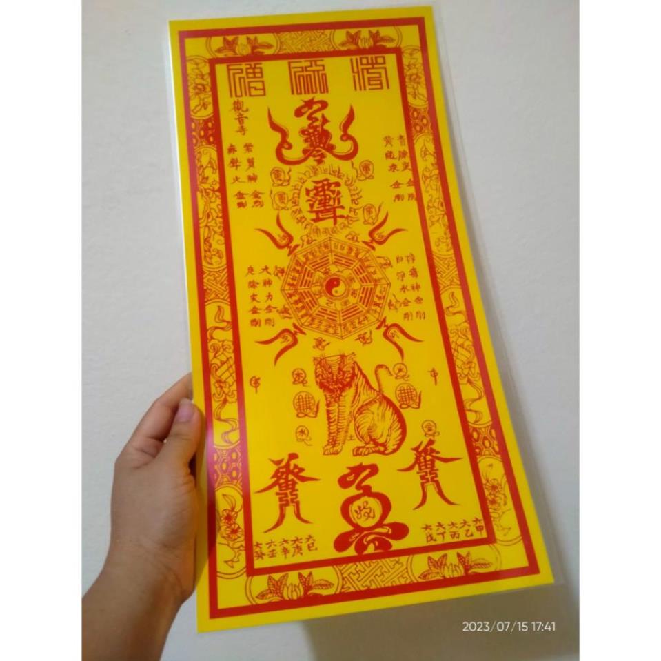 ĐÃ TRÌ CHÚ, Tờ Phù chính Trấn Trạch ép plastic