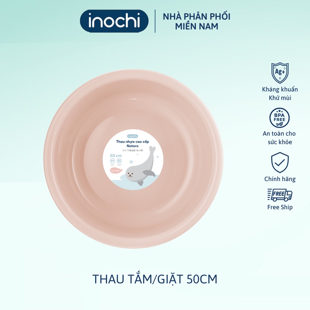 Thau nhựa inochi size 50cm, thau giặt đồ dày dặn, thau đựng nước không giòn gãy