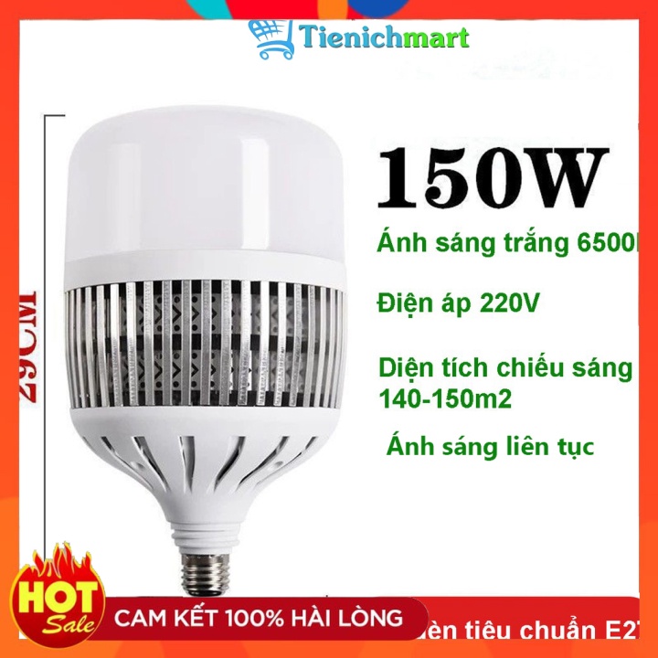 Led Bulb siêu sáng, đèn Led 150w, đui E27, tản nhiệt NHÔM, ánh sáng trắng, dùng cho chụp ảnh, nhà xưởng