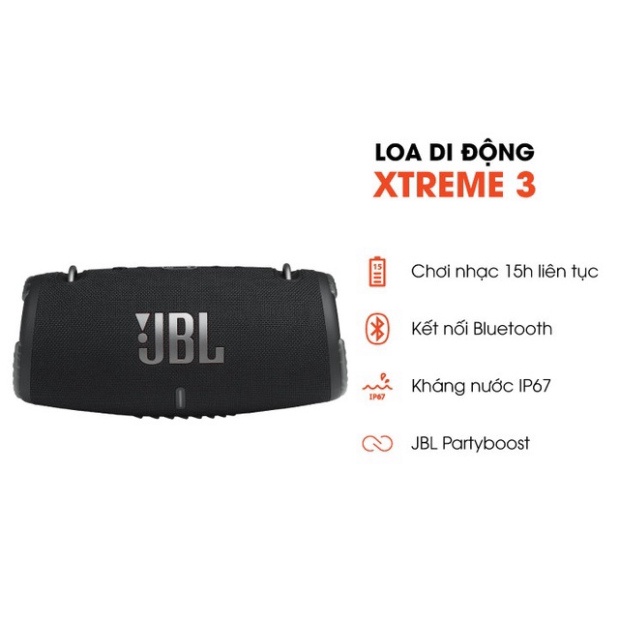 Sale giá rẻ cho anh em thưởng thức Loa Bluetooth JBL Xtreme 3 Không Dây Siêu Bass Nghe Nhạc Hay Bass Trầm Dùng Được Usb