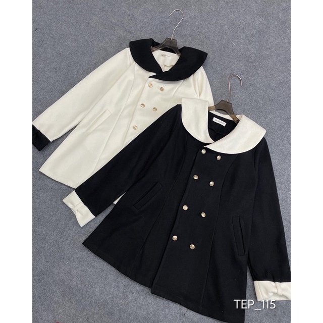 Áo dạ cổ sen phôi khuy đồng hàng L1