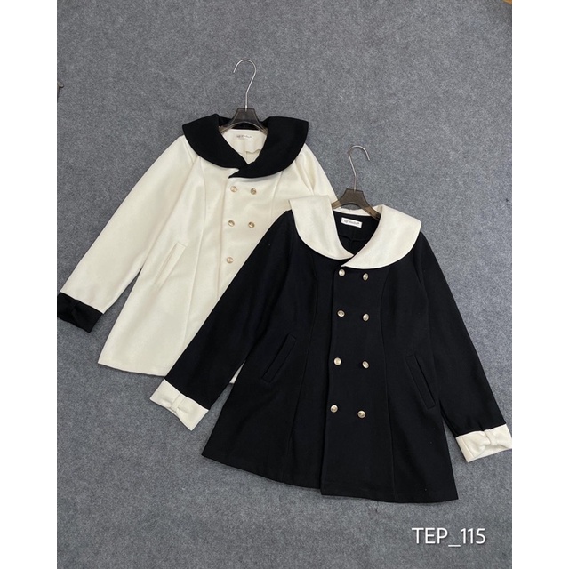 Áo dạ cổ sen phôi khuy đồng hàng L1