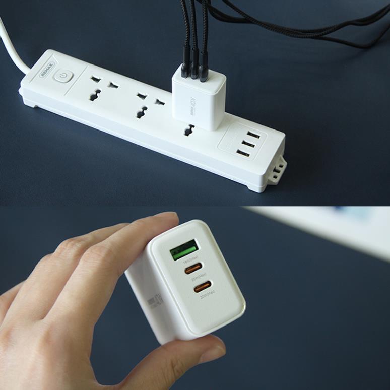 Cốc sạc nhanh 40W 3 cổng Remax U123 usb và type c PD QC 3.0