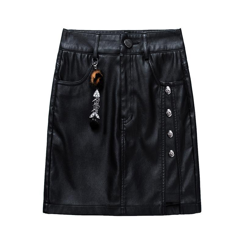 Quần short Da pu Giả Váy Lưng Cao Dáng Ôm Thời Trang Thu Đông Cá Tính Cho Nữ