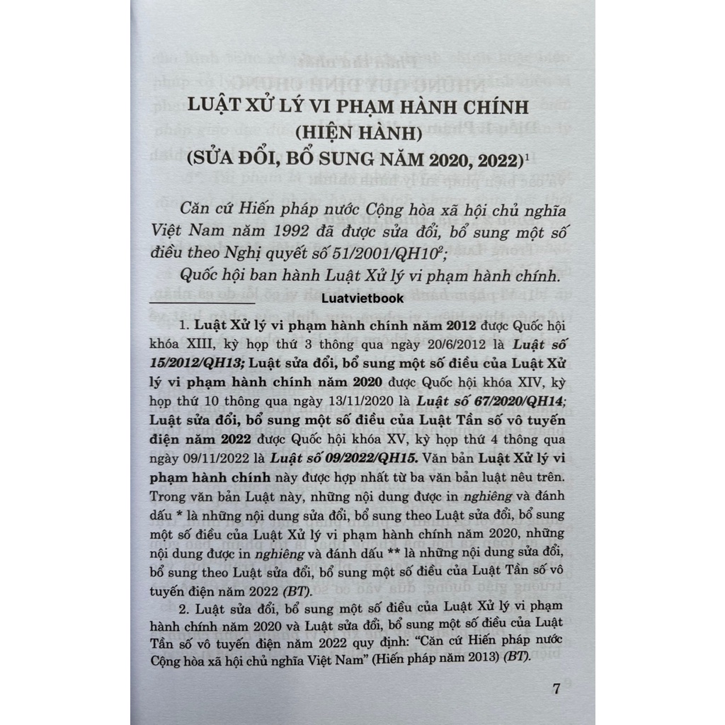 Sách Luật Xử Lý Vi Phạm Hành Chính