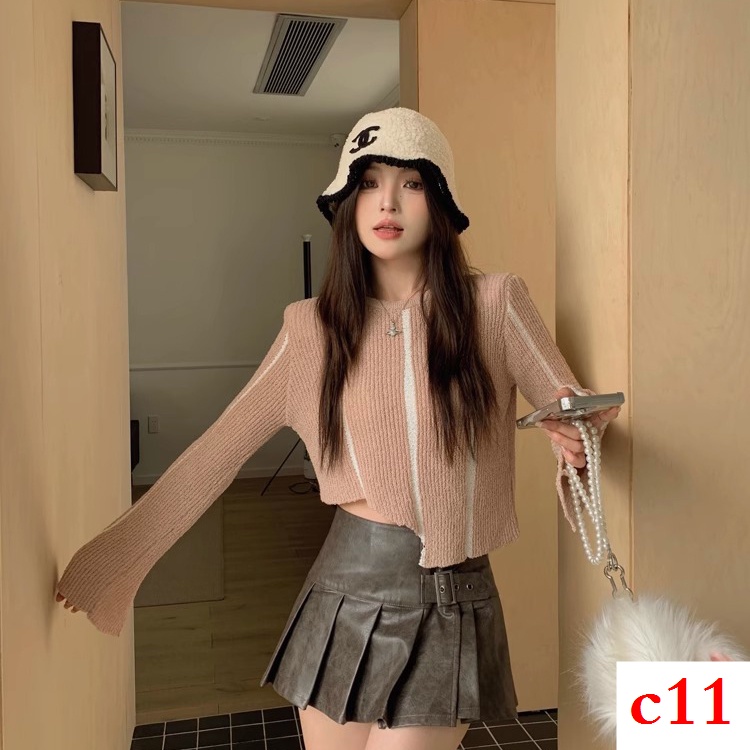 Niche Áo sweater Dài Tay Họa Tiết Kẻ Sọc Thời Trang Thu Đông 2023 Cho Nữ