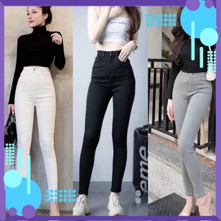 Quần jean nữ lưng cao co giãn quần bò giấy nữ vải skinny