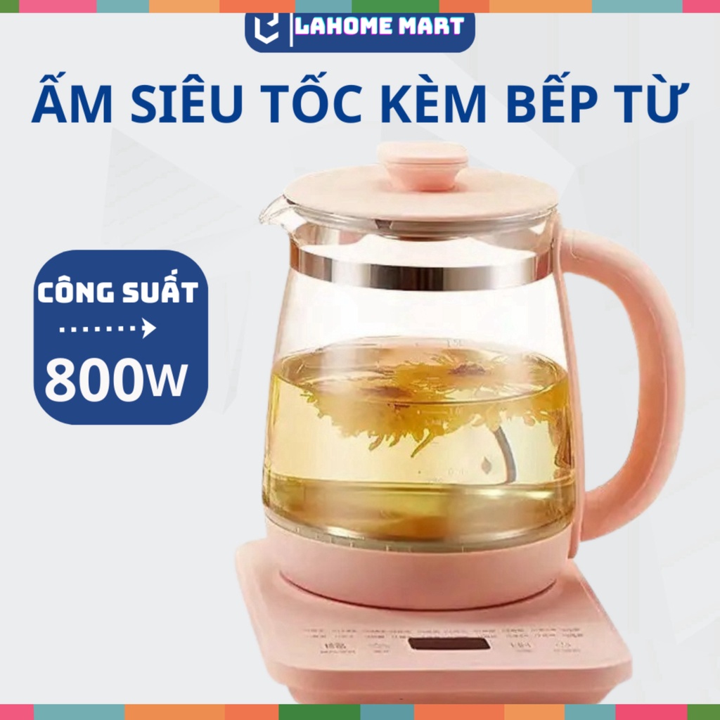 Ấm Đun Nước pha trà thủy tinh KÈM BẾP TỪ ĐIỆN Changhong 1.8L TIỆN DỤNG FreeShip