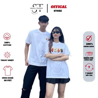 Áo đôi nam nữ SMALL THINGS ST áo cặp thu đông form rộng tay lỡ 100% cotton local brand hai màu đen trắng CRUSH