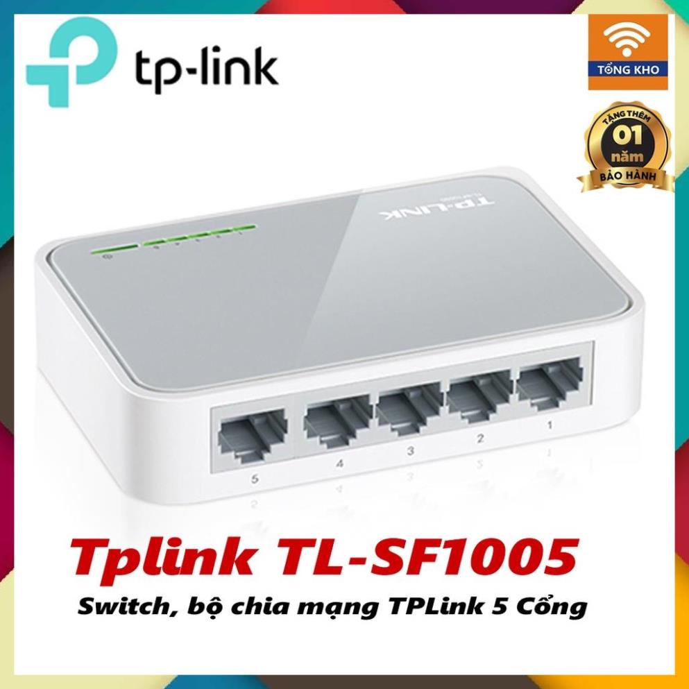Swicth chia mạng tp link TL-SF1005D, Bộ chia mạng có 5 cổng - Qua Sử Dụng, chất lượng tốt