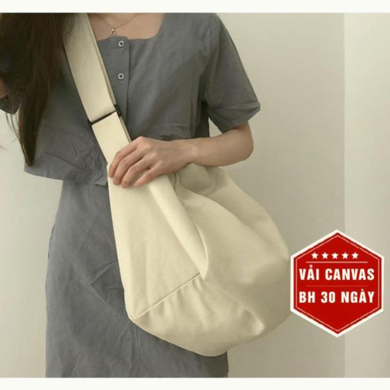 Túi đeo chéo canvas đeo chéo nữ cỡ lớn thời trang Hàn Quốc học sinh sinh viên đi học giá rẻ TX100