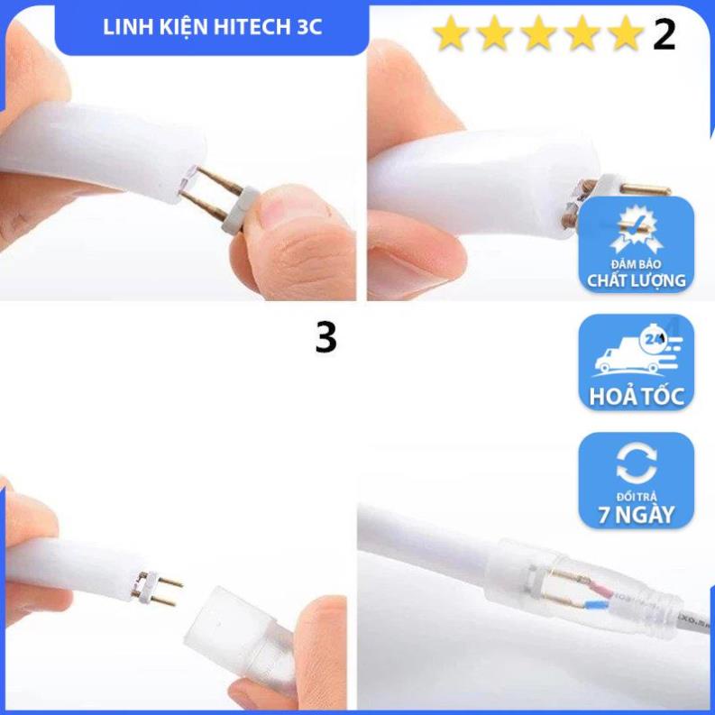 Dây Nguồn 220V đèn Led Neon, Led 2835 đơn sắc 2 pin