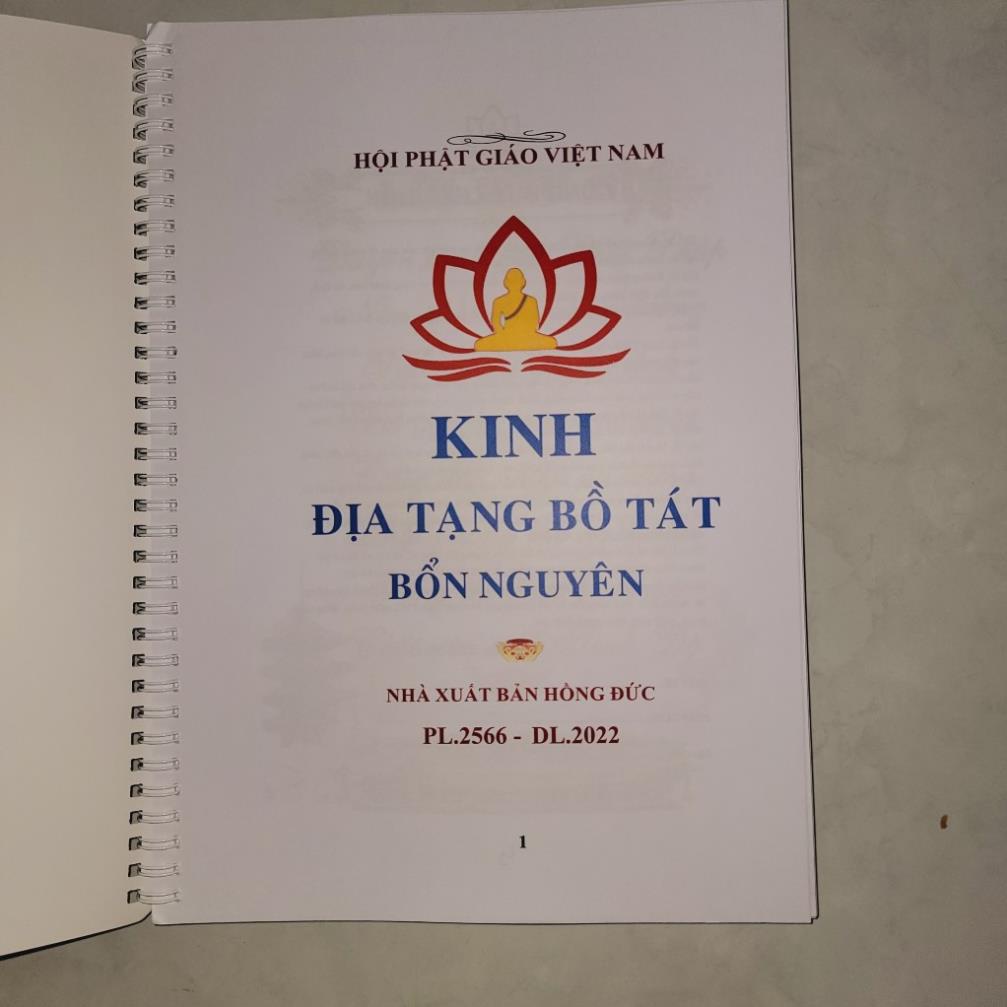 Tặng viết, Vở chép kinh địa tạng NXB HỒNG ĐỨC cao cấp chữ mờ đầy đủ và chuẩn nhất hiện nay, khổ to a4