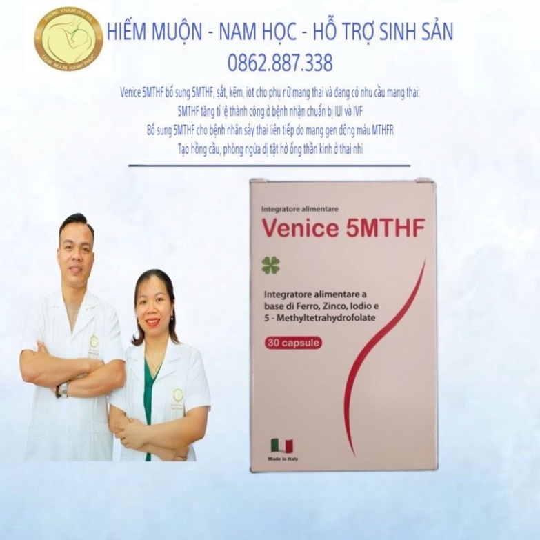 (Hộp 30 viên) Venice 5MTHF bổ sung khoáng chất và vitamin cho phụ nữ mang thai nhập khẩu Ý