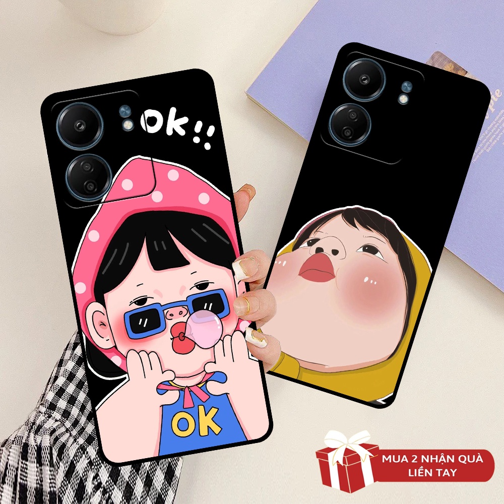 Ốp lưng Redmi 13C in hình cô gái dễ thương ngộ nghĩnh