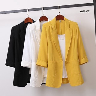 Áo Khoác blazer Tay Dài Màu Trơn Dáng Rộng Có Túi Thời Trang Xuân Thu Cho Nữ