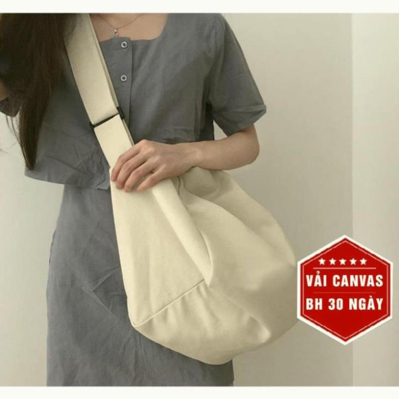 Túi đeo chéo canvas đeo chéo nữ cỡ lớn thời trang Hàn Quốc học sinh sinh viên đi học giá rẻ TX100