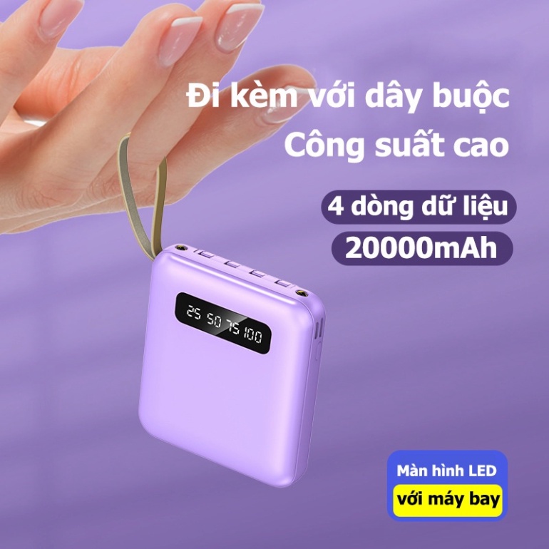 Pin Sạc Dự Phòng 20000mAh Không Dây 4 Đầu Ra Tiện Lợi Mang Theo (GVQ Store)