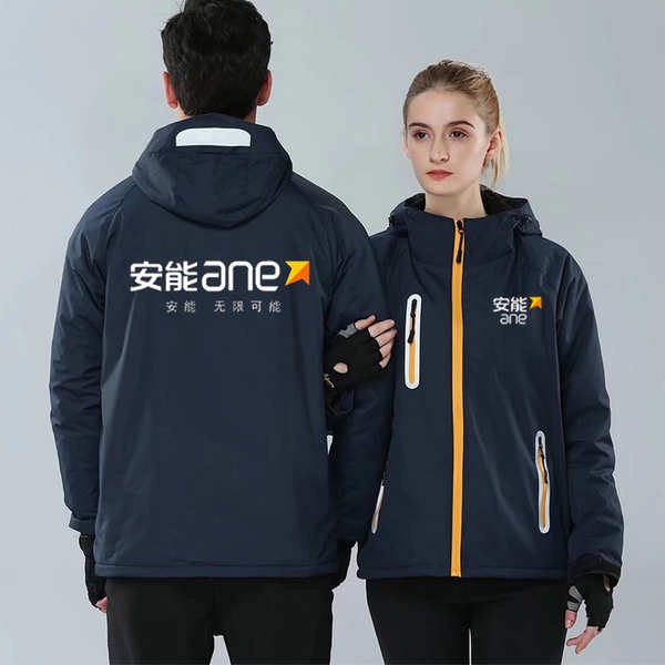 Anneng Áo Khoác Lót Lông Cừu Thêu logo Thời Trang Công Sở Thu Đông