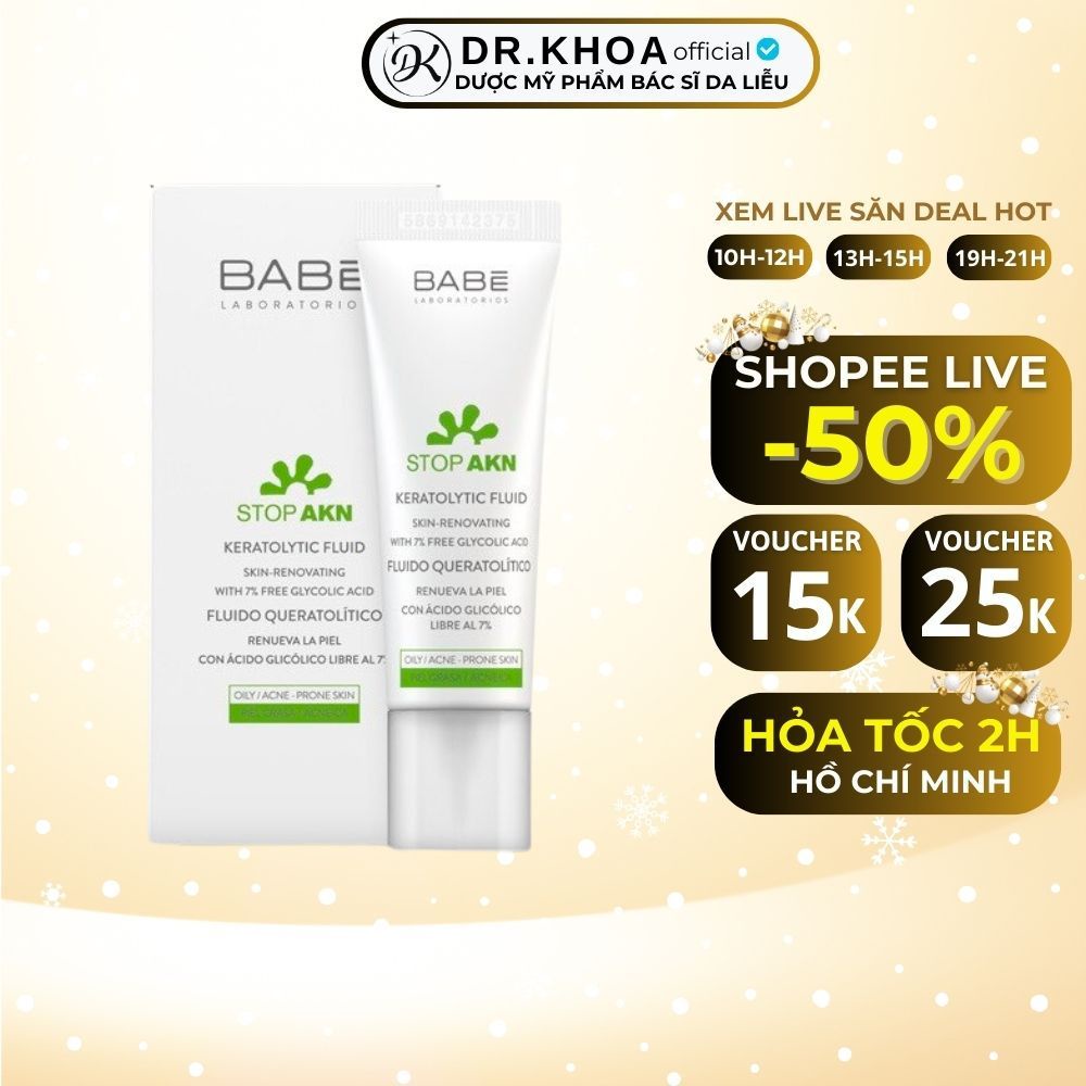 Tẩy Tế Bào Chết Chuyên Sâu BaBe Stop Akn - Keratolytic Fluid 30ml