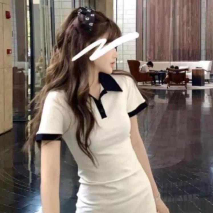 Váy polo nữ ngắn tay dáng xòe kiểu ôm body, phong cách basic sexy, chất dày dặn mặc đi chơi siêu xinh VAY2