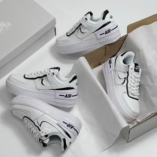 THỎSTORE_Giày Sneaker Af1 Shadow White Black Viền Đen