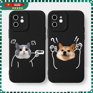 Ốp lưng đen chống bẩn mèo chó cho iphone 6/ 7/ 8/ X/ XSMAX/ 11/ 12/ 13/ 14 PRO/ PROMAX CỰC ĐEP PKVNS1456