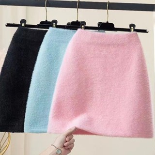 Jiashucheng Chân Váy Len Lông Cừu Lưng Cao Dáng Chữ a Phong Cách Thu Đông Mới