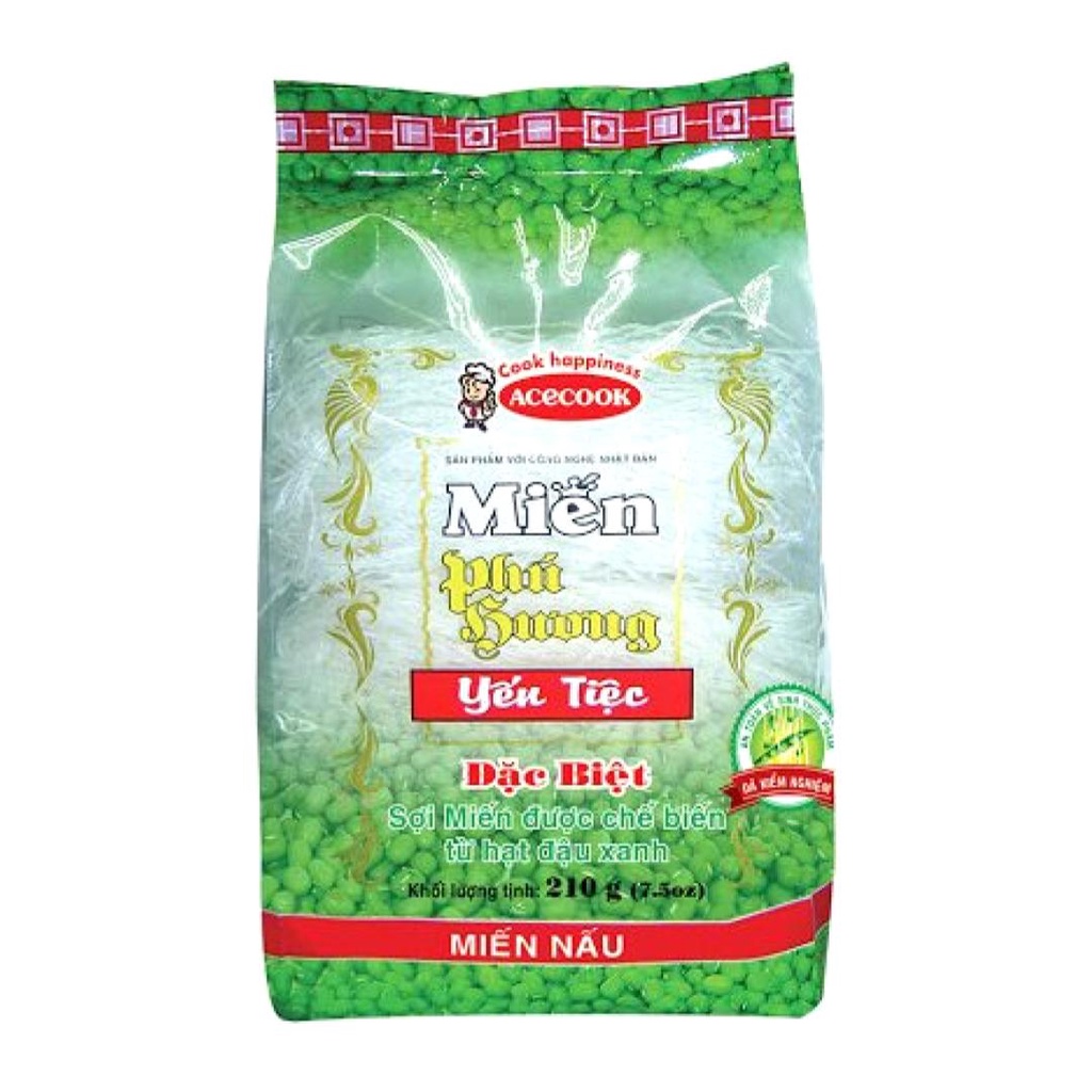 Miến Phú Hương Yến Tiệc Từ Đậu Xanh, Dried Glass Noodles (210g) - ACECOOK