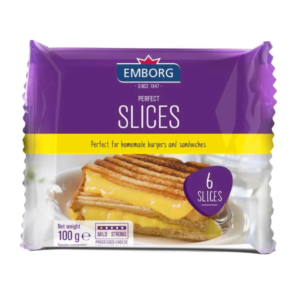 Phô Mai Lát Cho Burger & Sandwich, Perfect Slices, 6 Lát  - EMBORG