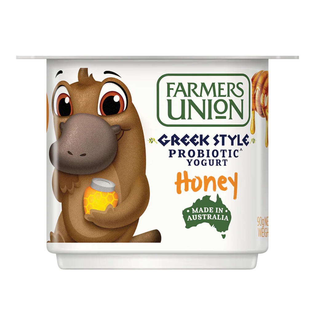 (Ship2h) Sữa Chua Hy Lạp Mật Ong, Greek Style Probiotic Yogurt, Honey (90g) - FARMERS UNION