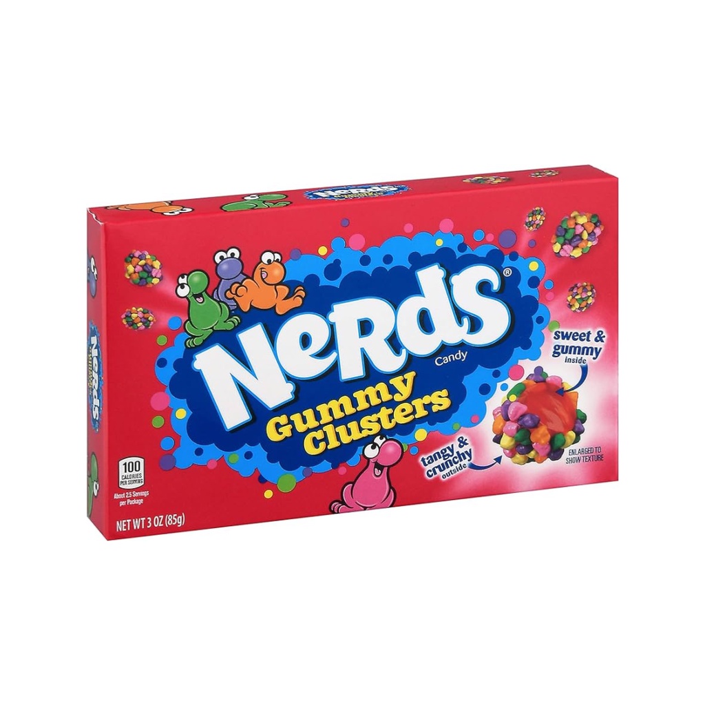 Kẹo Sing Gum Cầu Vồng, Nerds Candy, Gummy Clusters, Rainbow, 3 oz (85g) - FERRARA