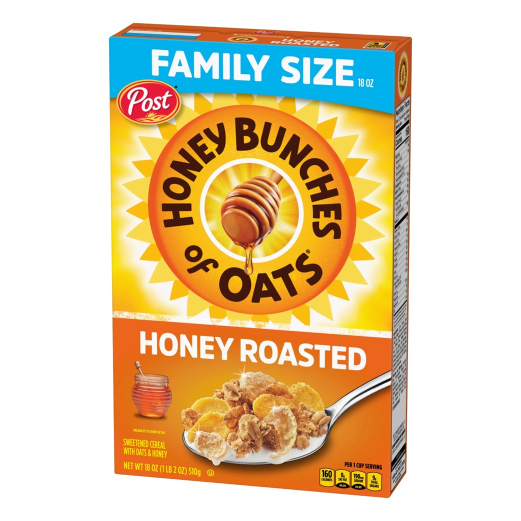 Ngũ Cốc Mật Ong Nướng, Honey Bunches of Oats, Honey Roasted, 18 oz  - POST