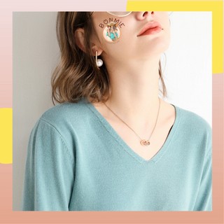 Áo len nữ dệt kim mỏng tay dài cổ V tim cổ tròn phong cách Hàn Quốc hot trend thu đông 2021; A10 - BONMIE - Hàng mới về