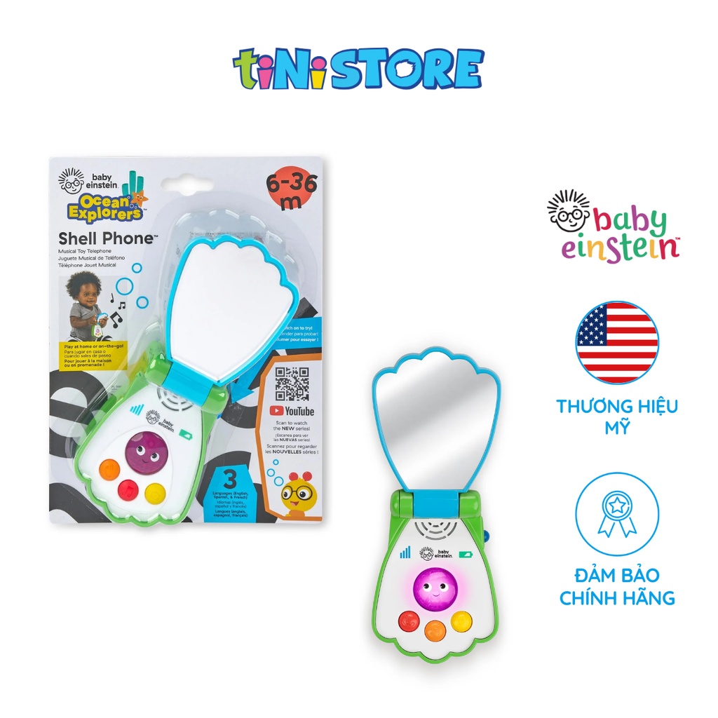 tiNiStore-Đồ chơi điện thoại phát nhạc hình vỏ sò Baby Einstein 13146