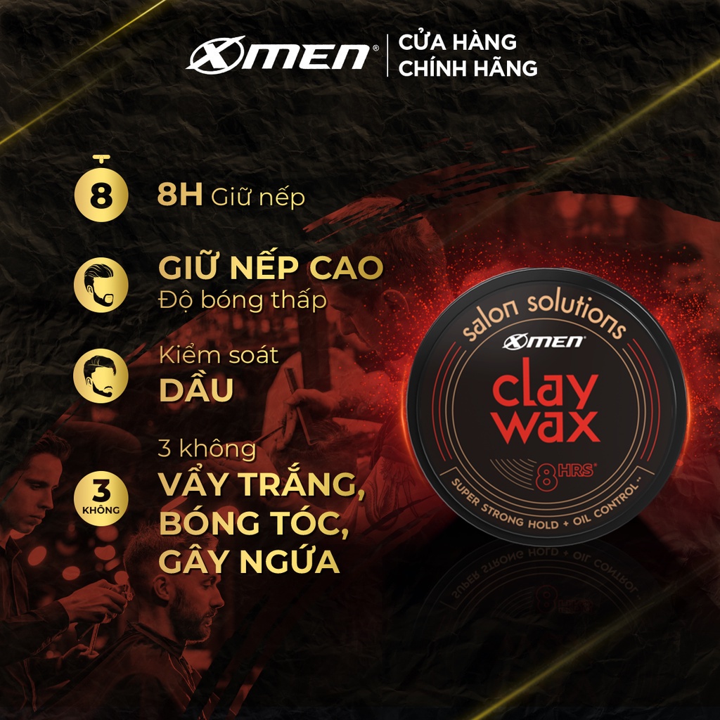 Combo Dầu gội Clean & Fresh 24h sạch sâu + Wax vuốt tóc Salon Solution Clay Wax 70g