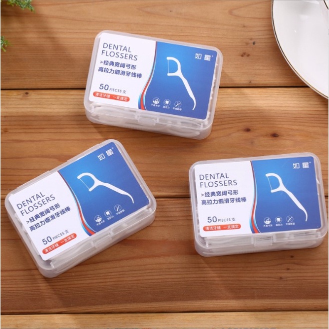 50 Chiếc Tăm Chỉ Nha Khoa Sợi Chỉ Mảnh .ĐTLV