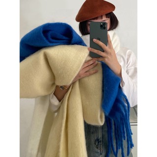 Khăn choàng lông nhung dày mềm mại màu sắc cổ điển thời trang thu đông cho nữ