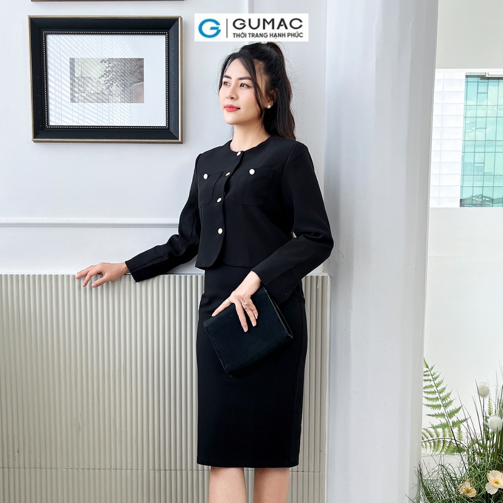 Váy bút chì nữ công sở thiết kế cơ bản thời trang GUMAC VD07024