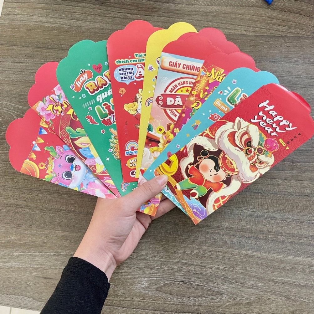 COMBO 10 bao lì xì 💜NGẪU NHIÊN💜 Bao mở hàng năm 2024 in ấn hình con rồng