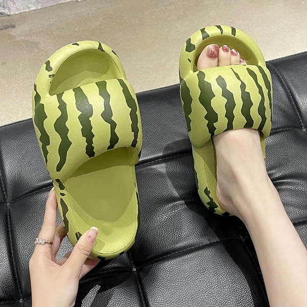 Dép bánh mì cute dép bánh mì đế cao Giày dép dưa hấu nữ mùa hè 2023 thời trang mới trong nhà ngoài trời giày đế dày cảm giác chống trượt dép mát ở nhà