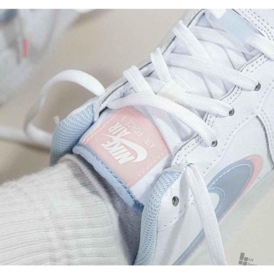 Giày Air Force 1 Low LV8 Double Swoosh Light Armory Blue, Giày AF1 LV8 Xanh Hồng Cho Nữ Full Bill Box LEMON STORE