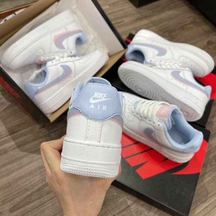 Giày Air Force 1 Low LV8 Double Swoosh Light Armory Blue, Giày AF1 LV8 Xanh Hồng Cho Nữ Full Bill Box LEMON STORE