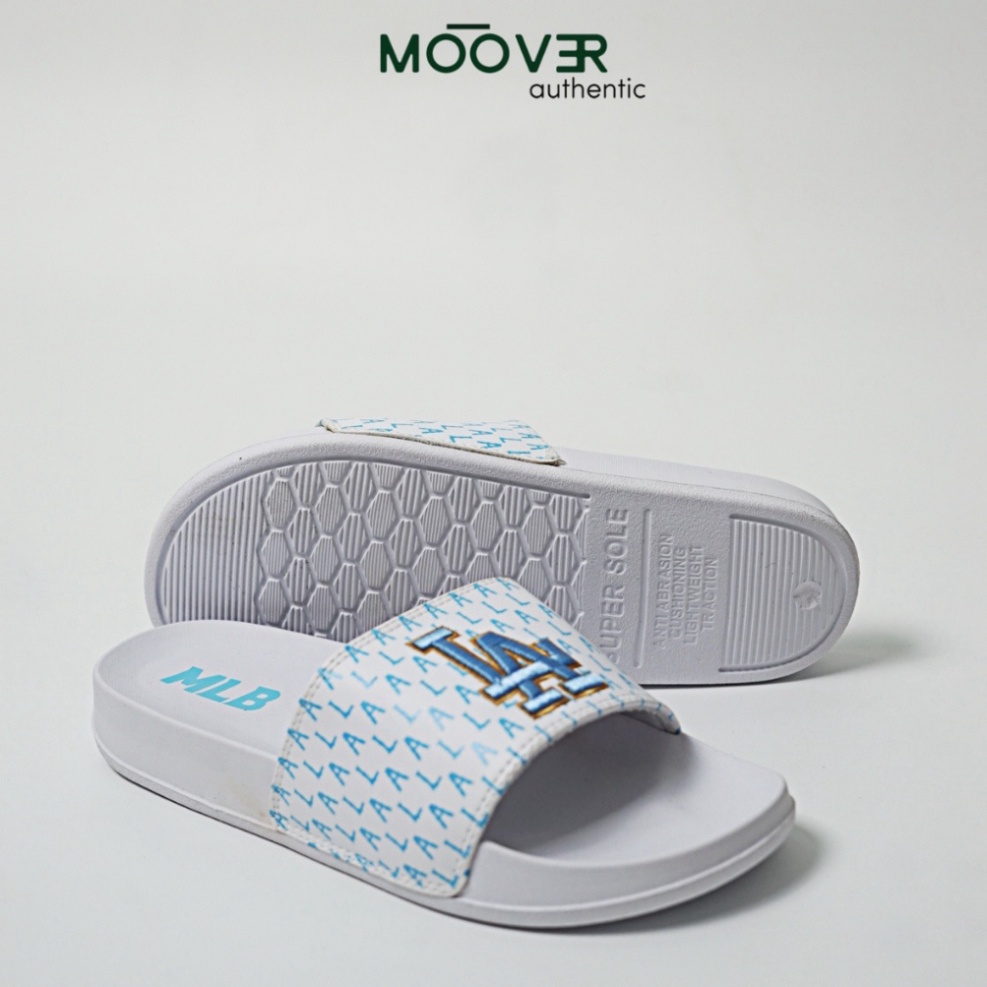 Dép quai ngang unisex logo LA, đế dép cao su Eva chống thấm nước chống trơn trượt